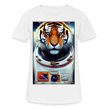 Tiger Big Cat Astronaut Future Sci-Fi Technology - T-shirt respirant Femme - blanc - Devant - AI Model Female 172 dark (172cm)