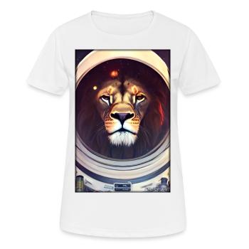 Leo Big Cat Astronaut Future Sci-Fi Technology - T-shirt respirant Femme - blanc - Devant - AI Model Female 172 dark (172cm)