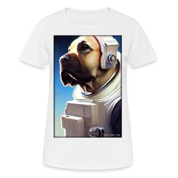 Dog Pet Astronaut Future Sci-Fi Technology - T-shirt respirant Femme - blanc - Devant - AI Model Female 172 dark (172cm)