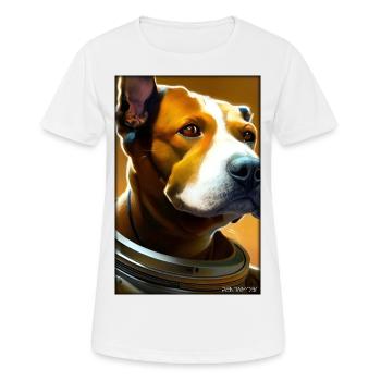Dog Pet Astronaut Future Sci-Fi Technology - T-shirt respirant Femme - blanc - Devant - AI Model Female 172 dark (172cm)