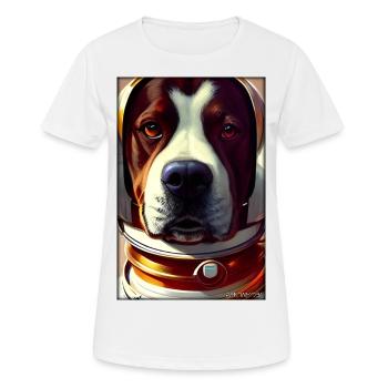 Dog Pet Astronaut Future Sci-Fi Technology - T-shirt respirant Femme - blanc - Devant - AI Model Female 172 dark (172cm)