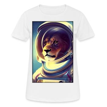 Leo Big Cat Astronaut Future Sci-Fi Technology - T-shirt respirant Femme - blanc - Devant - AI Model Female 172 dark (172cm)