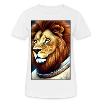 Leo Big Cat Astronaut Future Sci-Fi Technology - T-shirt respirant Femme - blanc - Devant - AI Model Female 172 dark (172cm)