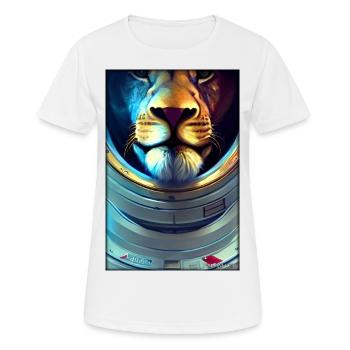 Leo Big Cat Astronaut Future Sci-Fi Technology - T-shirt respirant Femme - blanc - Devant - AI Model Female 172 dark (172cm)