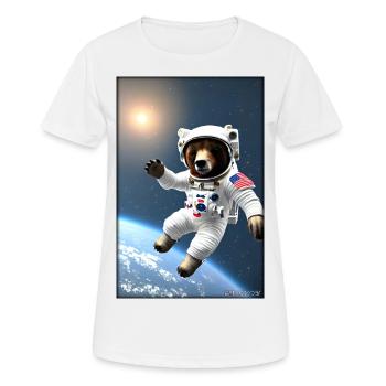 Bear Wildlife Astronaut Future Sci-Fi Technology - T-shirt respirant Femme - blanc - Devant - AI Model Female 172 dark (172cm)