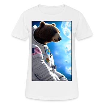 Bear Wildlife Astronaut Future Sci-Fi Technology - T-shirt respirant Femme - blanc - Devant - AI Model Female 172 dark (172cm)