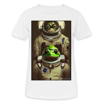 Frog Amphibian Astronaut Future Sci-Fi Technology - T-shirt respirant Femme - blanc - Devant - AI Model Female 172 dark (172cm)