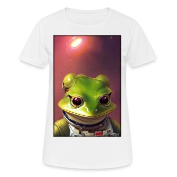 Frog Amphibian Astronaut Future Sci-Fi Technology - T-shirt respirant Femme - blanc - Devant - AI Model Female 172 dark (172cm)