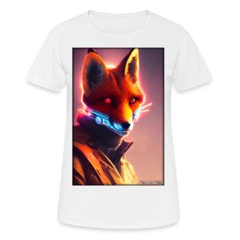 Fox Wildlife Cyber Neon Punk Future Sci-Fi - T-shirt respirant Femme - blanc - Devant - AI Model Female 172 dark (172cm)