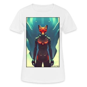Fox Wildlife Cyber Neon Punk Future Sci-Fi - T-shirt respirant Femme - blanc - Devant - AI Model Female 172 dark (172cm)