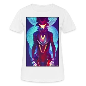 Fox Wildlife Cyber Neon Punk Future Sci-Fi - T-shirt respirant Femme - blanc - Devant - AI Model Female 172 dark (172cm)