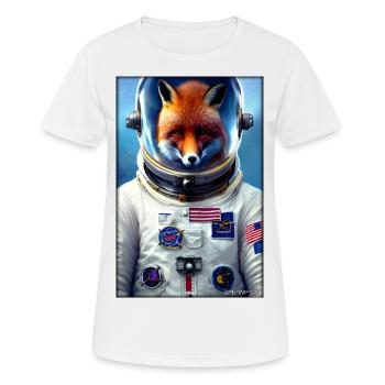 Fox Wildlife Astronaut Future Sci-Fi Technology - T-shirt respirant Femme - blanc - Devant - AI Model Female 172 dark (172cm)