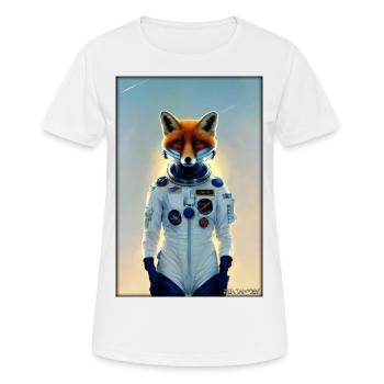 Fox Wildlife Astronaut Future Sci-Fi Technology - T-shirt respirant Femme - blanc - Devant - AI Model Female 172 dark (172cm)