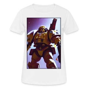 Kampfbot Roboter Supersoldat Maschine Krieger - Frauen T-Shirt atmungsaktiv - Weiß - Vorne - AI Model Female 172 dark (172cm)