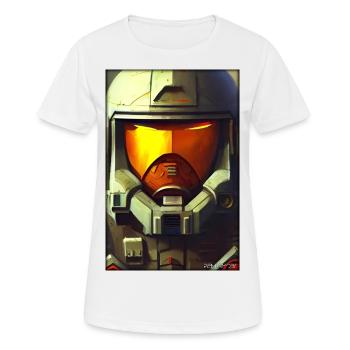 Kampfbot Robot Super Soldat Machine Guerrier - T-shirt respirant Femme - blanc - Devant - AI Model Female 172 dark (172cm)