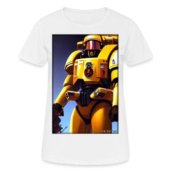 Kampfbot Roboter Supersoldat Maschine Krieger - Frauen T-Shirt atmungsaktiv - Weiß - Vorne - AI Model Female 172 dark (172cm)
