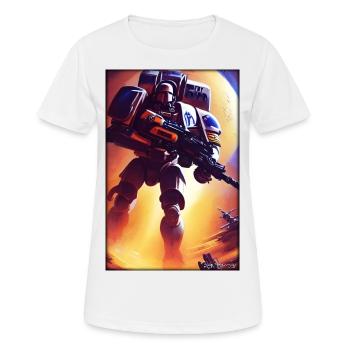 Kampfbot Roboter Supersoldat Maschine Krieger - Frauen T-Shirt atmungsaktiv - Weiß - Vorne - AI Model Female 172 dark (172cm)
