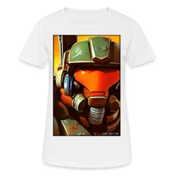 Kampfbot Roboter Supersoldat Maschine Krieger - Frauen T-Shirt atmungsaktiv - Weiß - Vorne - AI Model Female 172 dark (172cm)
