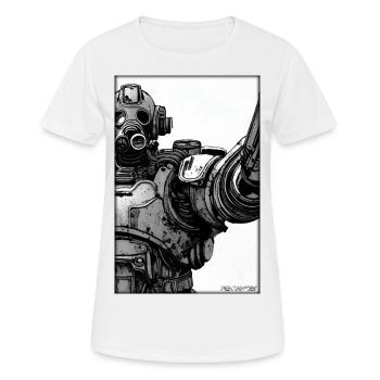 Kampfbot Roboter Supersoldat Maschine Krieger - Frauen T-Shirt atmungsaktiv - Weiß - Vorne - AI Model Female 172 dark (172cm)