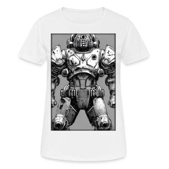 Kampfbot Roboter Supersoldat Maschine Krieger - Frauen T-Shirt atmungsaktiv - Weiß - Vorne - AI Model Female 172 dark (172cm)