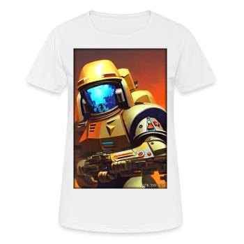 Kampfbot Roboter Supersoldat Maschine Krieger - Frauen T-Shirt atmungsaktiv - Weiß - Vorne - AI Model Female 172 dark (172cm)