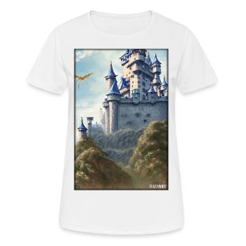 Schloss Burg Festung Architektur Landschaft - Frauen T-Shirt atmungsaktiv - Weiß - Vorne - AI Model Female 172 dark (172cm)