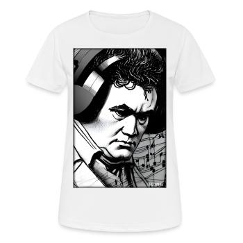 Ludwig van Beethoven DJ Casque Fête musicale - T-shirt respirant Femme - blanc - Devant - AI Model Female 172 dark (172cm)