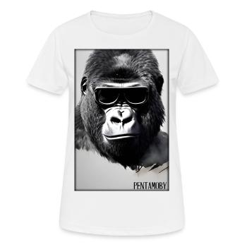 Gorilla Sunglasses Wildlife Forest Animals Wildlife - Women's Breathable T-Shirt - white - Front - AI Model Female 172 dark (172cm)