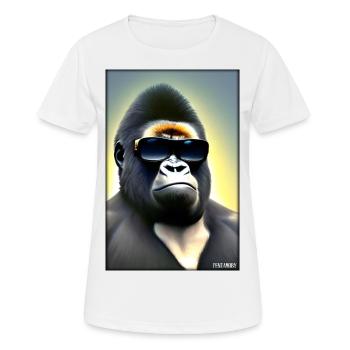 Gorilla Sonnenbrille Tierwelt Waldtier Tiere Wild - Frauen T-Shirt atmungsaktiv - Weiß - Vorne - AI Model Female 172 dark (172cm)
