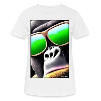 Gorilla Sunglasses Wildlife Forest Animals Wildlife - Women's Breathable T-Shirt - white - Front - AI Model Female 172 dark (172cm)