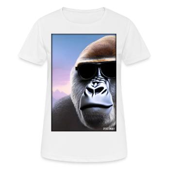 Gorilla Sunglasses Wildlife Forest Animals Wildlife - Women's Breathable T-Shirt - white - Front - AI Model Female 172 dark (172cm)