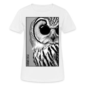 Eule Sonnenbrille Wildtier Vogel Waldtier Wald - Frauen T-Shirt atmungsaktiv - Weiß - Vorne - AI Model Female 172 dark (172cm)