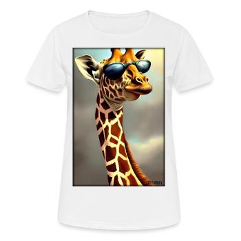 Giraffe Sonnenbrille Tierwelt Tiere Zoo Safari - Frauen T-Shirt atmungsaktiv - Weiß - Vorne - AI Model Female 172 dark (172cm)