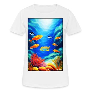 Meeresleben Unterwasserwelt Fische Meerestier See - Frauen T-Shirt atmungsaktiv - Weiß - Vorne - AI Model Female 172 dark (172cm)