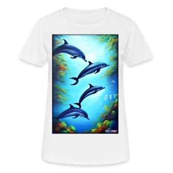 Meeresleben Unterwasserwelt Fische Meerestier See - Frauen T-Shirt atmungsaktiv - Weiß - Vorne - AI Model Female 172 dark (172cm)