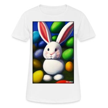Hase Osterhase Ostern Haustier Osterfest Feiertag - Frauen T-Shirt atmungsaktiv - Weiß - Vorne - AI Model Female 172 dark (172cm)