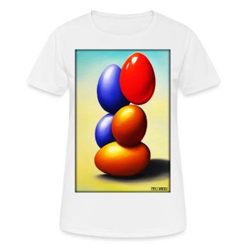 Osterei Ostern Osterfest Bunte Eier Feiertag - Frauen T-Shirt atmungsaktiv - Weiß - Vorne - AI Model Female 172 dark (172cm)