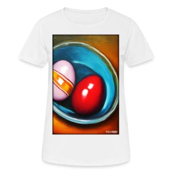 Osterei Ostern Osterfest Bunte Eier Feiertag - Frauen T-Shirt atmungsaktiv - Weiß - Vorne - AI Model Female 172 dark (172cm)