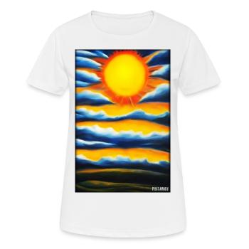 Sonne Sommer Natur Urlaub Sonnenschein Sonnenlicht - Frauen T-Shirt atmungsaktiv - Weiß - Vorne - AI Model Female 172 dark (172cm)