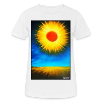 Sonne Sommer Natur Urlaub Sonnenschein Sonnenlicht - Frauen T-Shirt atmungsaktiv - Weiß - Vorne - AI Model Female 172 dark (172cm)