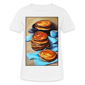 Pfannkuchen Frühstück Lecker Essen Backen Speise - Frauen T-Shirt atmungsaktiv - Weiß - Vorne - AI Model Female 172 dark (172cm)
