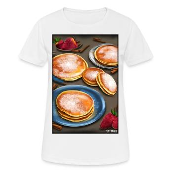 Pfannkuchen Frühstück Lecker Essen Backen Speise - Frauen T-Shirt atmungsaktiv - Weiß - Vorne - AI Model Female 172 dark (172cm)