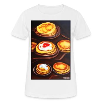 Pfannkuchen Frühstück Lecker Essen Backen Speise - Frauen T-Shirt atmungsaktiv - Weiß - Vorne - AI Model Female 172 dark (172cm)