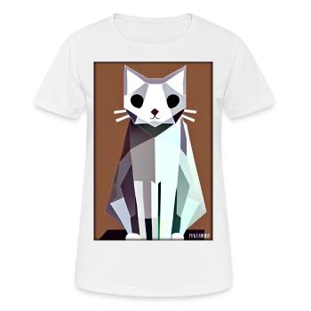 Cat Cat Polygon Animal House Tiger Pet - Women's Breathable T-Shirt - white - Front - AI Model Female 172 dark (172cm)