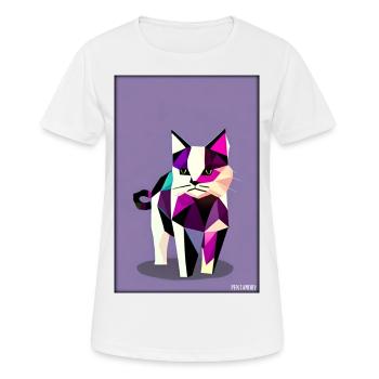 Cat Cat Polygon Animal House Tiger Pet - Women's Breathable T-Shirt - white - Front - AI Model Female 172 dark (172cm)