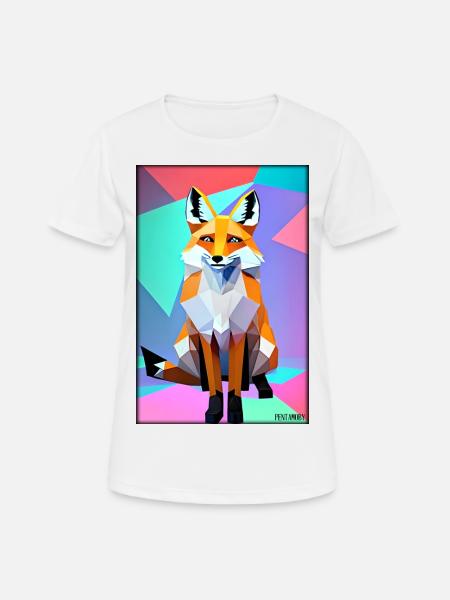 Fuchs Polygon Waldbewohner Waldtier Wildnis Tier - Frauen T-Shirt atmungsaktiv - Weiß