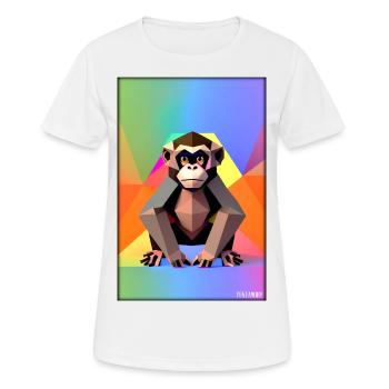 Singe Polygone Animaux Wilderness Zoo Afrique Safari - T-shirt respirant Femme - blanc - Devant - AI Model Female 172 dark (172cm)