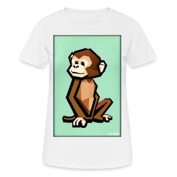 Monkey Polygon Animals Wilderness Zoo Africa Safari - Women's Breathable T-Shirt - white - Front - AI Model Female 172 dark (172cm)