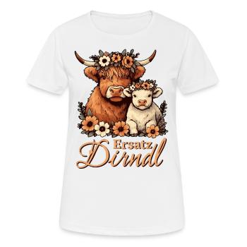 Ersatz Dirndl – Lustiges Volksfest Kuh Geschenk - Frauen T-Shirt atmungsaktiv - Weiß - Vorne - AI Model Female 172 dark (172cm)