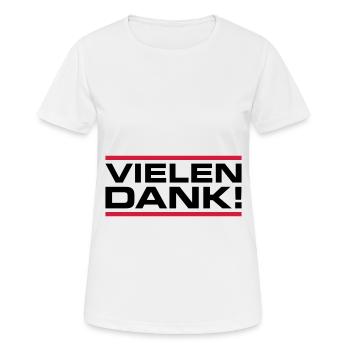 Vielen Dank Danke - Frauen T-Shirt atmungsaktiv - Weiß - Vorne - AI Model Female 172 dark (172cm)